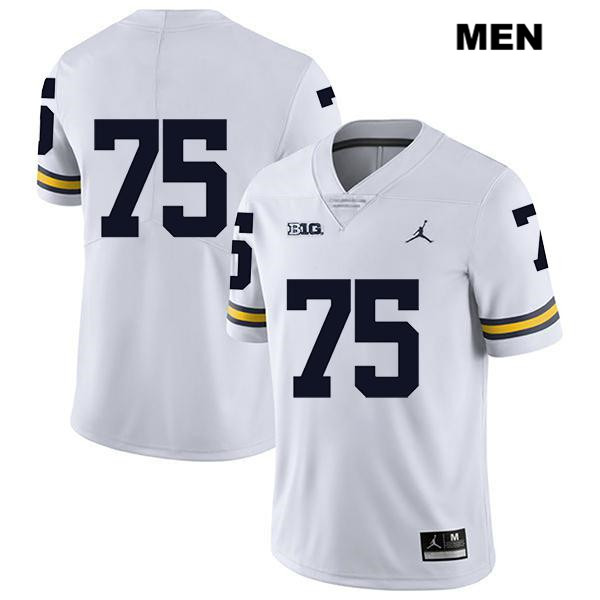 Men's NCAA Michigan Wolverines Jon Runyan #75 No Name White Jordan Brand Authentic Stitched Legend Football College Jersey YG25D01HO